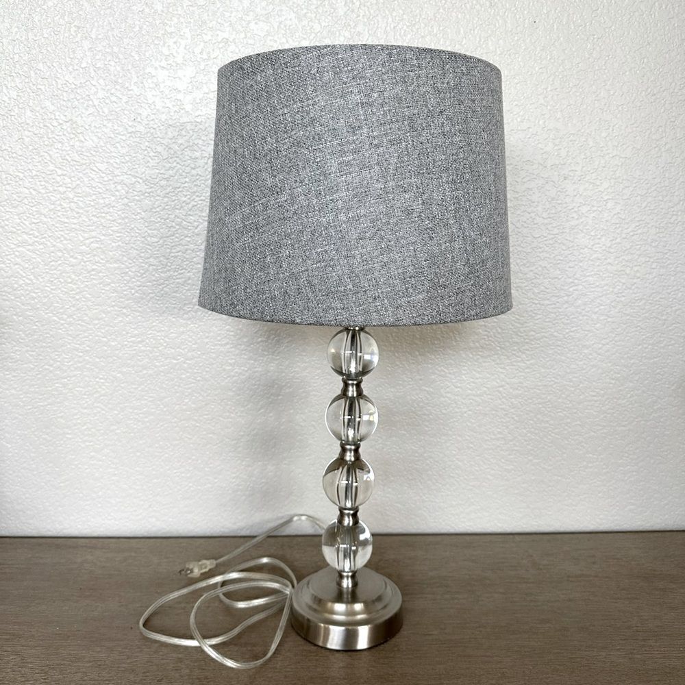 Acrylic Crystal Table Lamp Gray Shade